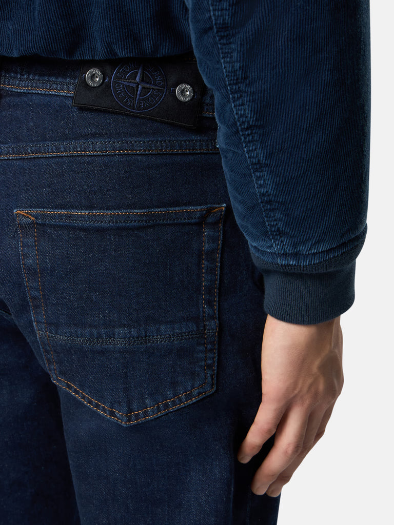 STONE ISLAND SLIM FIT STRETCH INDIGO JEANS | DENIM RESEARCH RINSED JEANS