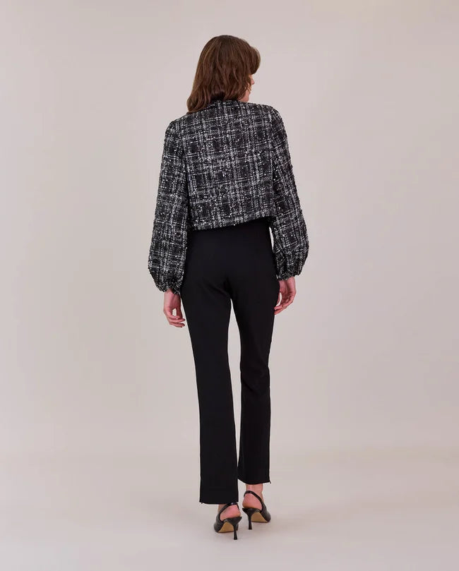 MILAN BLACK & WHITE TWEED JACKET | METALLIC ACCENT CROPPED JACKET by A/F