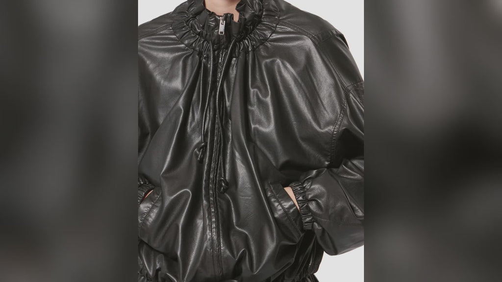 NEELA JACKET- jacket in a soft and thin leather-like finish