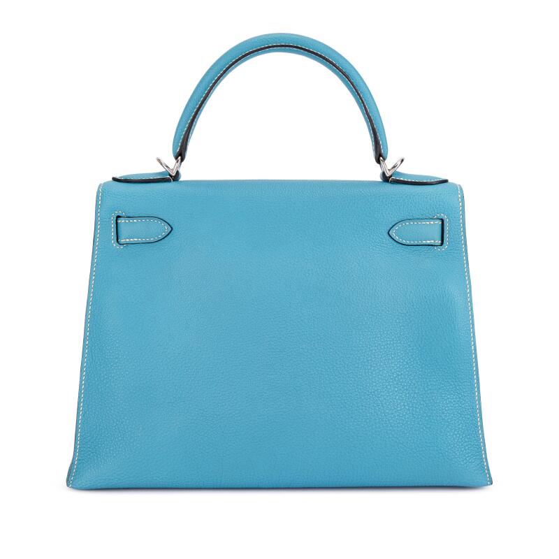 Hermès — Bleu Jean Togo Kelly 28 Sellier Palladium Hardware, 2005