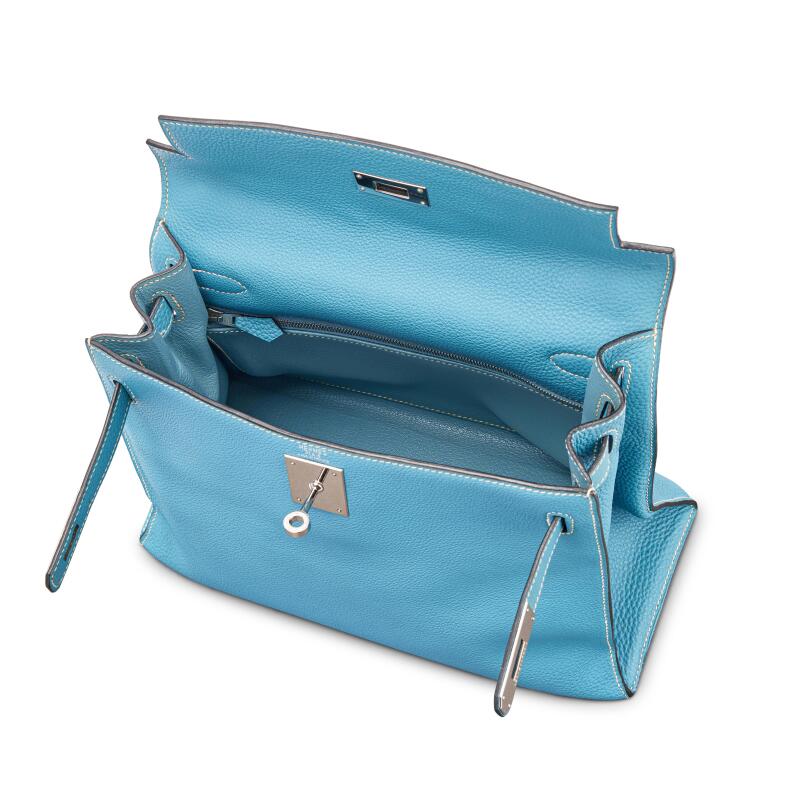 Hermès — Bleu Jean Togo Kelly 28 Sellier Palladium Hardware, 2005